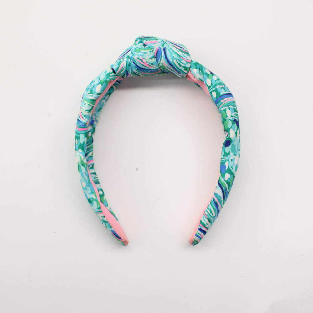 Lilly Pulitzer headband aqua teal pink interior